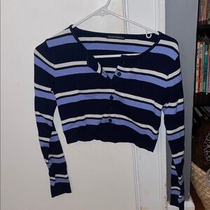 Brandy Melville Striped Button Down Cropped Cardigan